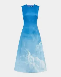 Leo Lin Cleo Sleeveless Cloud Print Midi Dress AU 14 for rent on The Volte - image 2