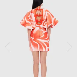 Leo Lin Arabella Puff Sleeve Mini Dress Ruyi Print Size AU 14 for rent on The Volte - image 4