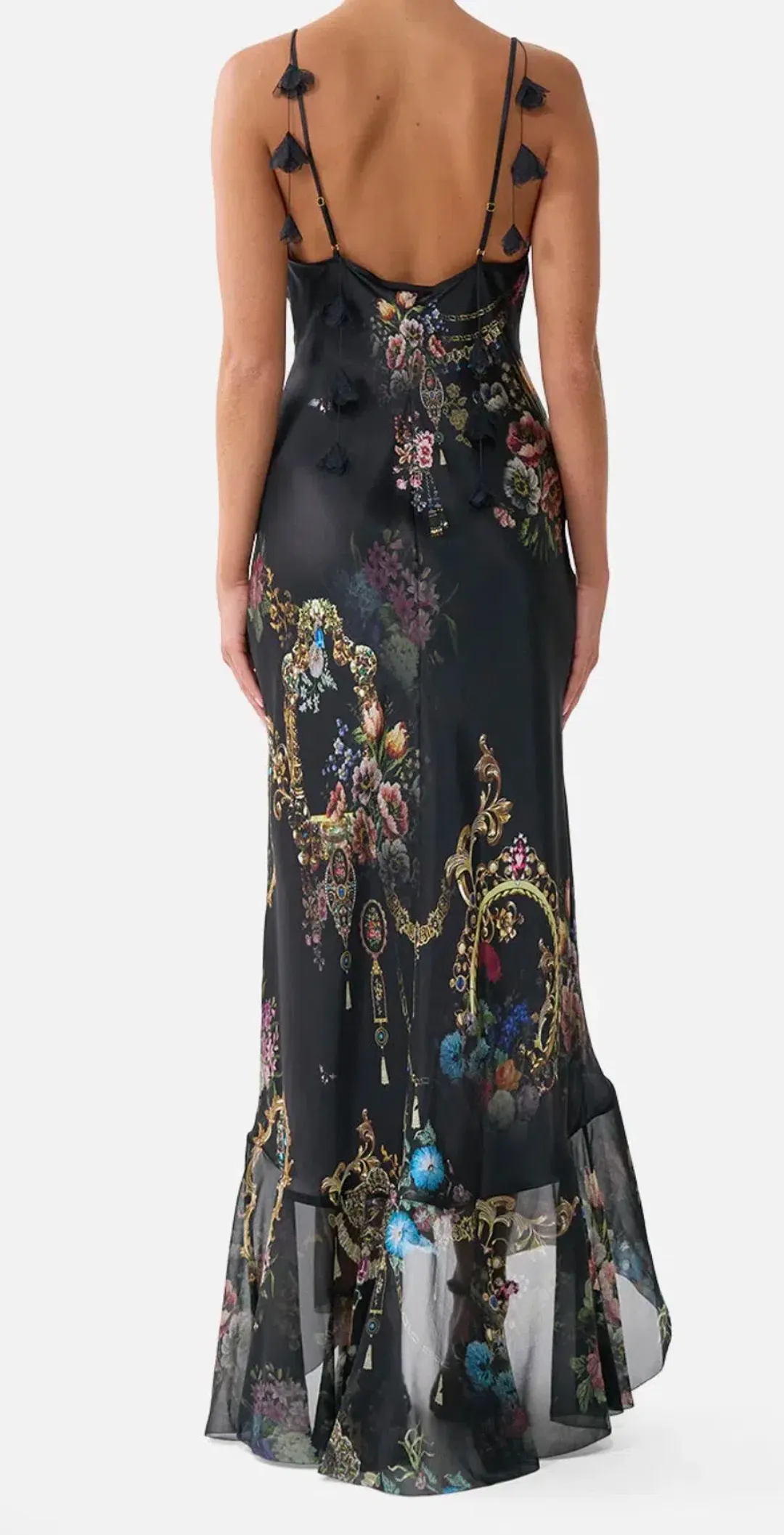V Neck Slip Dress With Flounce Hem - size 8 for rent on The Volte - main image