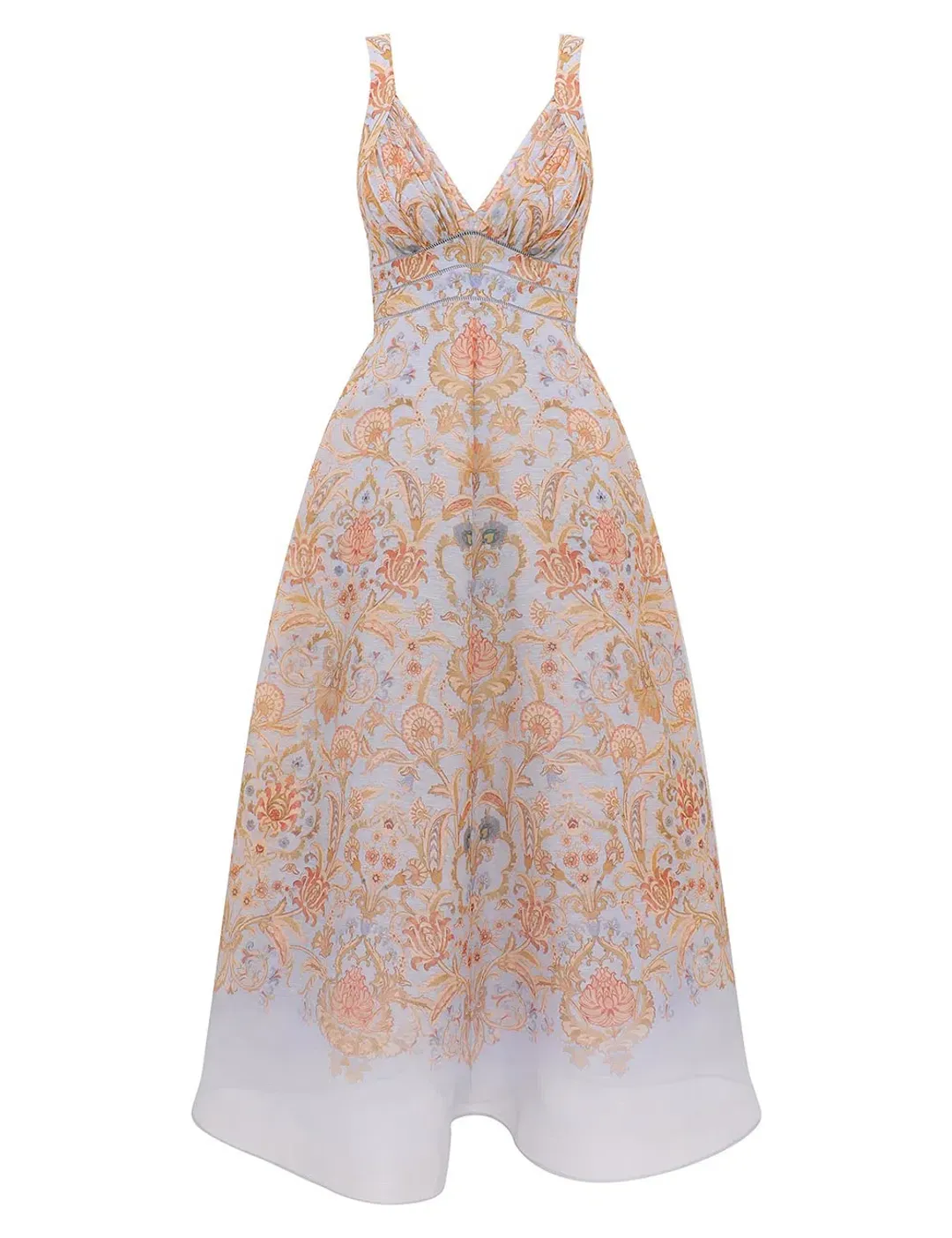 Zimmermann Valiant Draped Picnic Dress Blue Toile Size 2 for rent on The Volte - main image
