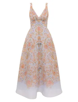 Zimmermann Valiant Draped Picnic Dress Blue Toile Size 2 for rent on The Volte - image 1