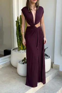 Bec and Bridge Odea Maxi Dress in Plum Size 8 for rent on The Volte - image 2