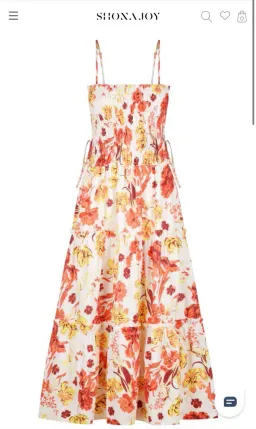 Shona Joy Kalani Shirred Tiered Midi Dress Floral Size 6 for rent on The Volte - image 3