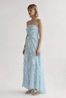  🩵 Aje ALLAIRIE GOWN in Pastel Blue - Size 16 AU  🩵 Ruffled Tiered Maxi Dress  🩵 for rent on The Volte - image 1