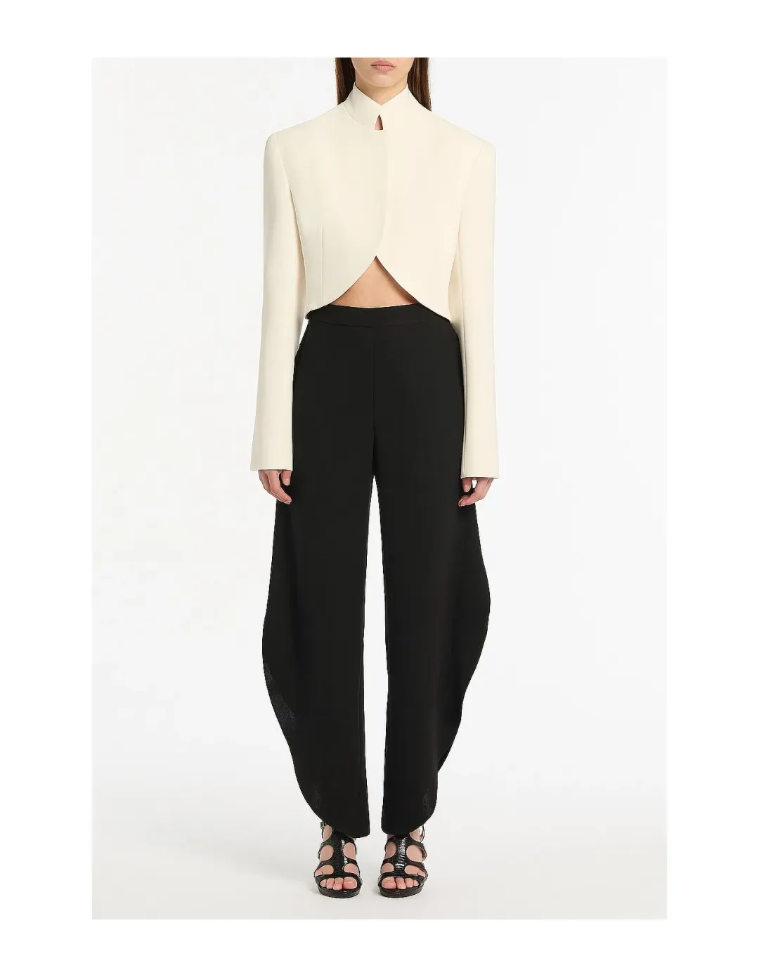 Carla Zampatti Black Crepe Petal Pant Size 6 AU for rent on The Volte - main image