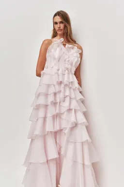 🌸 Aje Cleo Gown in Pastel Pink - Size 10 - Ruffle Tiered Maxi Dress 🌸 for rent on The Volte - image 3