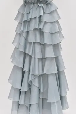 💧 Aje Cleo Gown in Duck Egg Blue - Size 8 - Ruffle Tiered Maxi Dress 💧 for rent on The Volte - image 7