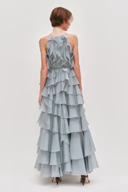 💧 Aje Cleo Gown in Duck Egg Blue - Size 8 - Ruffle Tiered Maxi Dress 💧 for rent on The Volte - image 5
