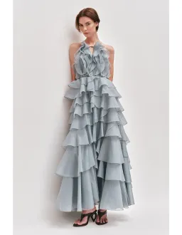 💧 Aje Cleo Gown in Duck Egg Blue - Size 8 - Ruffle Tiered Maxi Dress 💧 for rent on The Volte - image 10