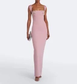 Rachel Gilbert Malia Gown with Crystal Embellishments in rosewater pink AU 6 | formal maxi dress wedding guest dress for rent on The Volte - image 1