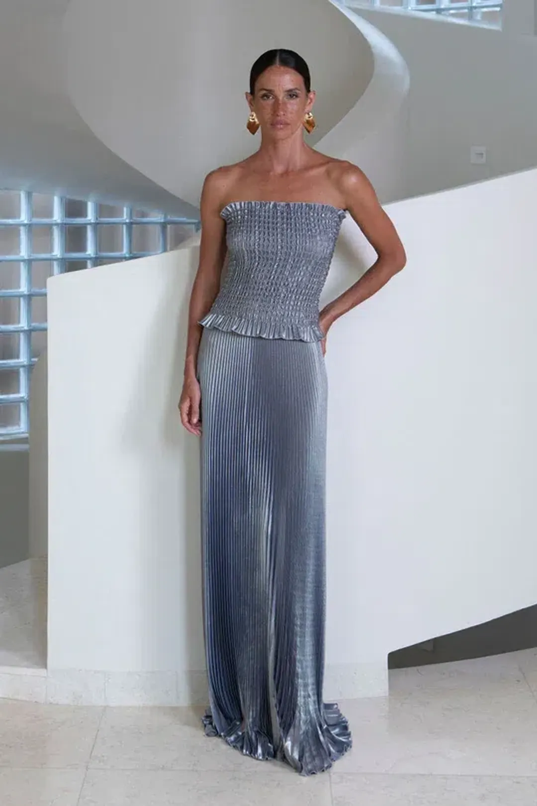 Lidee Maya Gown in Liquid Shimmer Size 6 for rent on The Volte - main image