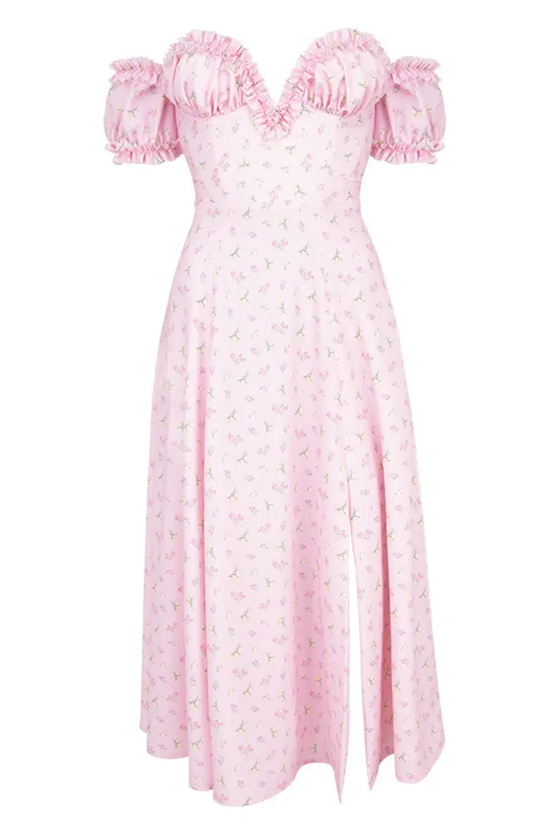 House of CB 'Lauren' Strapless Midi Sundress Pink Floral Size Small / Au 8 for rent on The Volte - main image