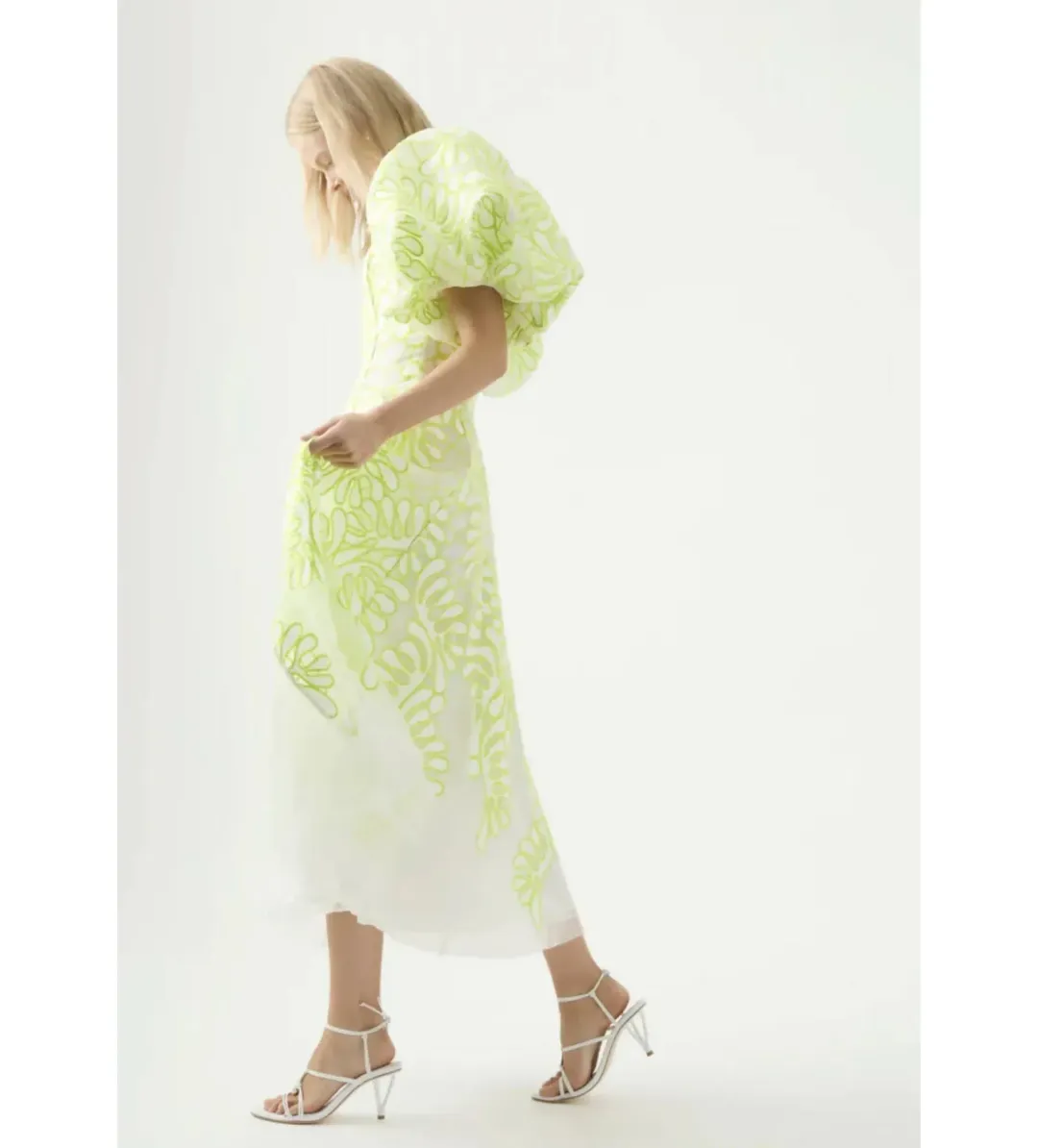 Aje Botanical Applique Midi Dress Print Size 14 for rent on The Volte - main image
