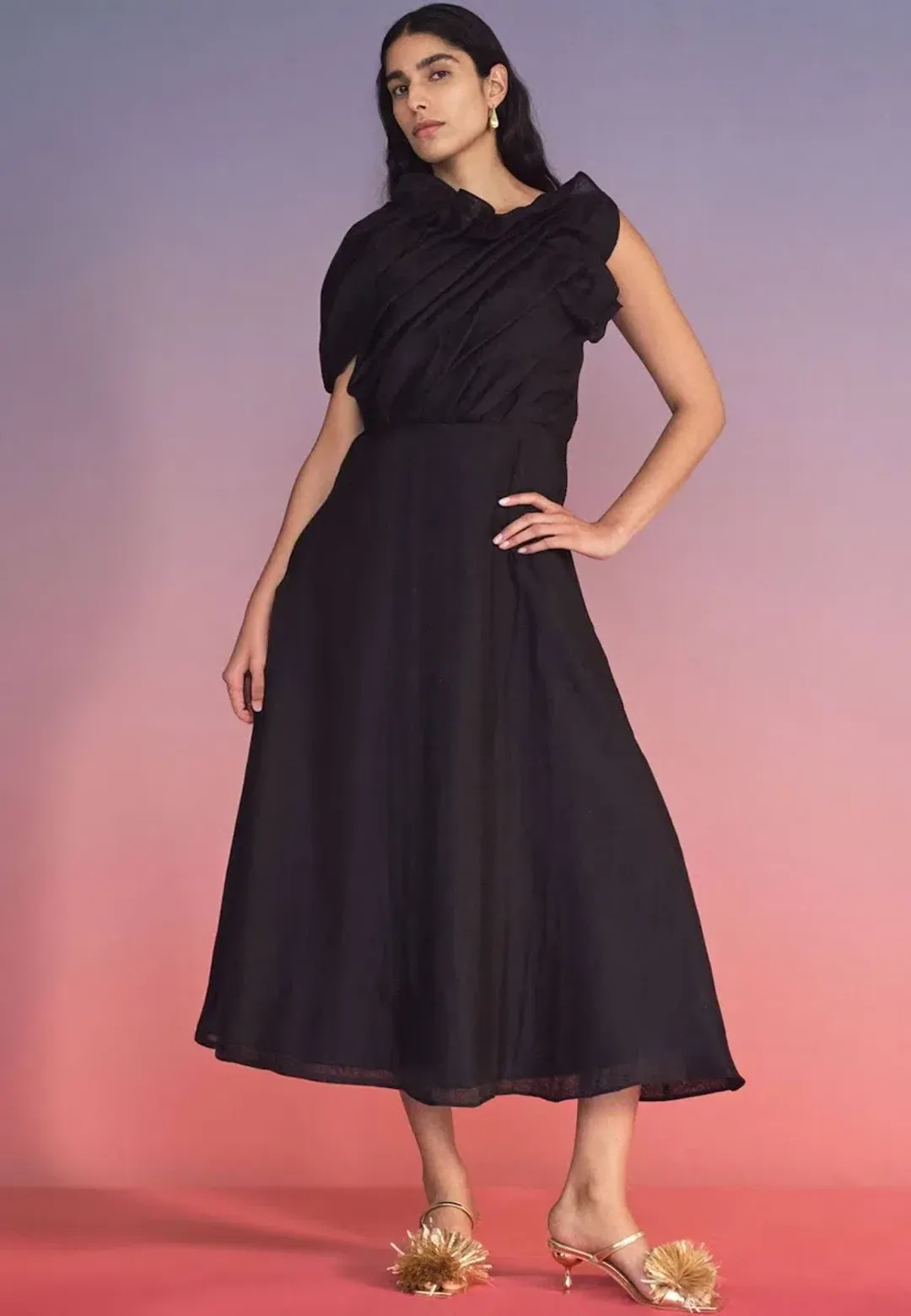 🖤 AJE Genesis Midi Dress – Black – Size 8 AU🖤 for rent on The Volte - main image