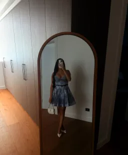ZIMMERMANN CRUSH TWIST FRONT MINI DRESS BLUE LACE PRINT for rent on The Volte - image 2