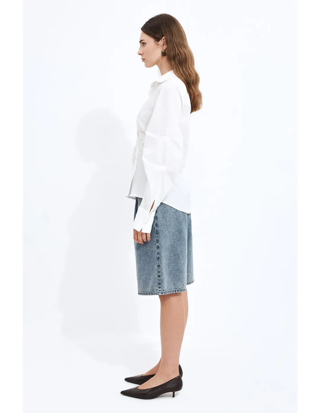 Aje Studio Ellie Wrap Shirt Ivory Size 6 AU for rent on The Volte - main image