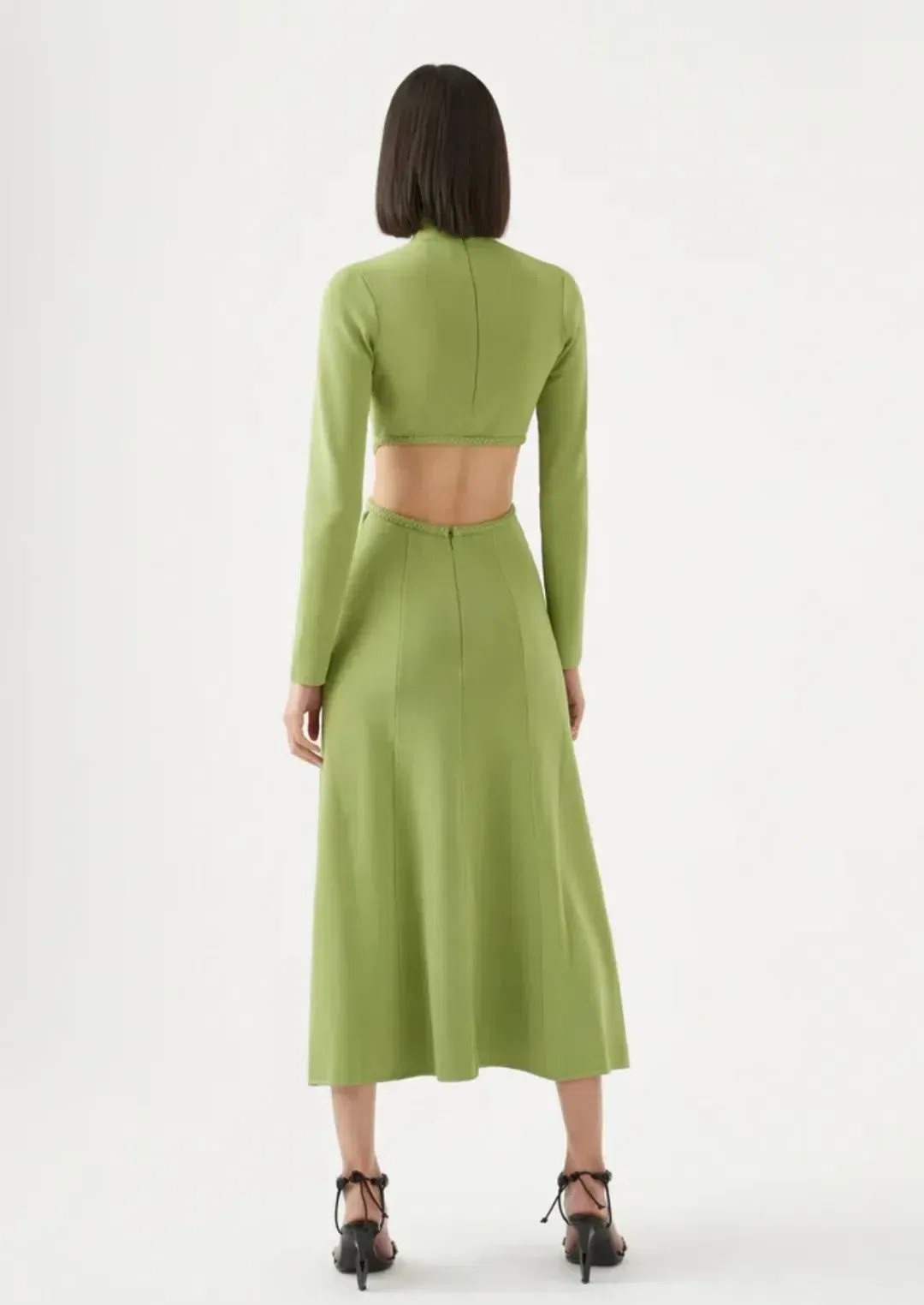 Aje Amelie braided dress 14 XL green  for rent on The Volte - main image