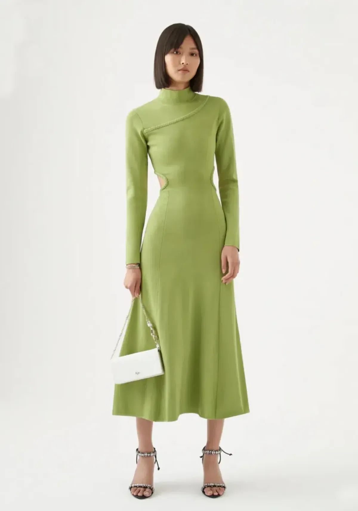 Aje Amelie braided dress 14 XL green  for rent on The Volte - main image