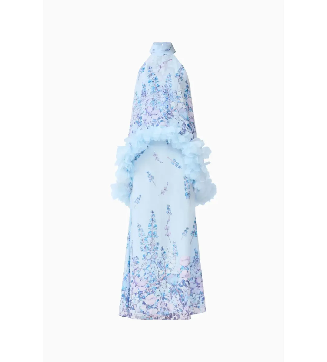  Elliatt Tulsia Floral Cape Maxi Dress in Light Blue Size AU 10 for rent on The Volte - main image