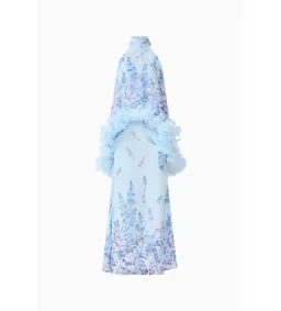 Elliatt Tulsia Floral Cape Maxi Dress in Light Blue Size AU 12 for rent on The Volte - image 4