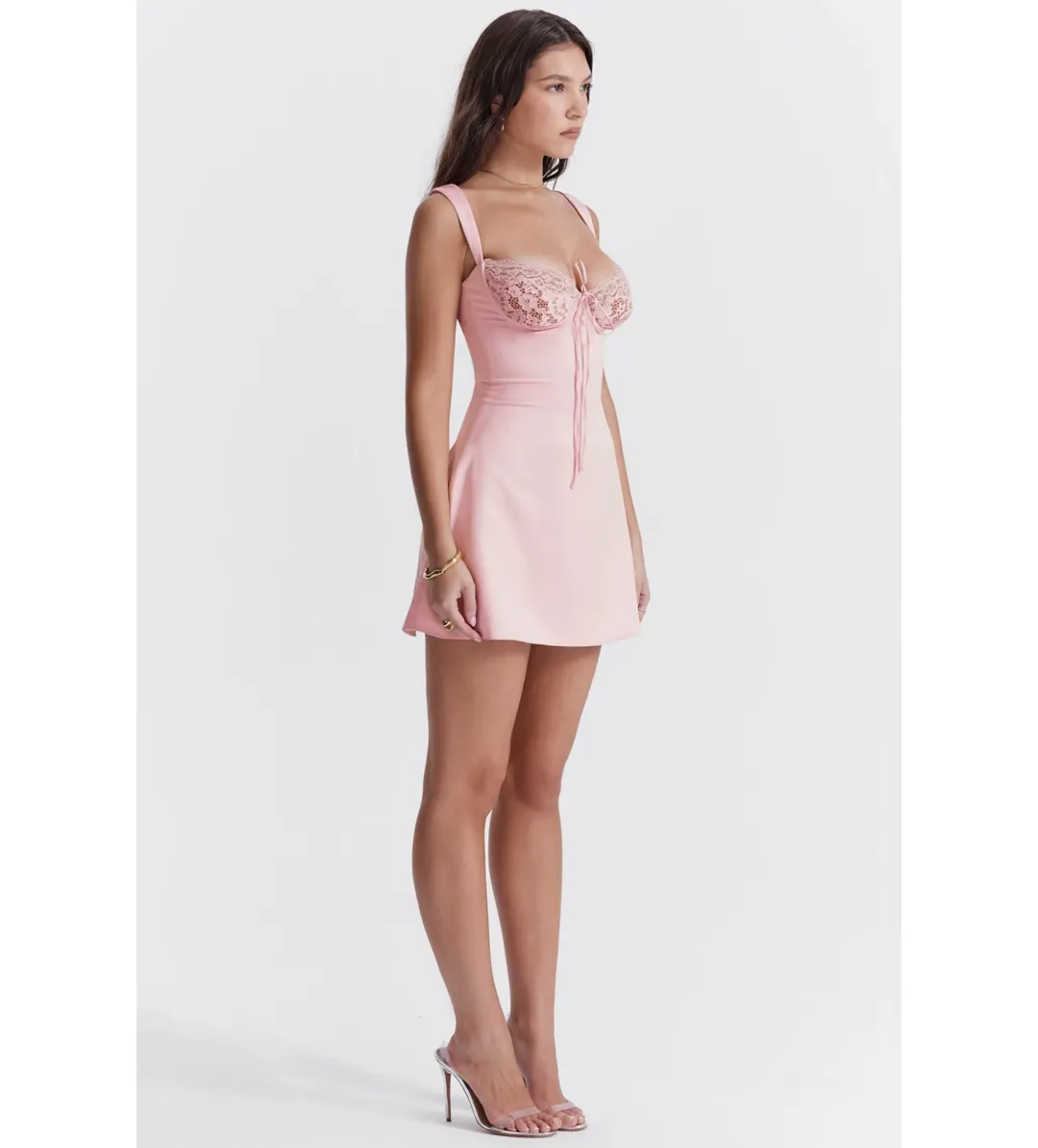 House of CB Adriana Mini Dress Pink Size 8 for rent on The Volte - main image