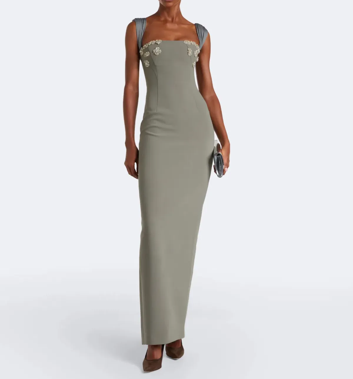 RACHEL GILBERT Malia embellished crêpe corset gown AU 6 for rent on The Volte - main image
