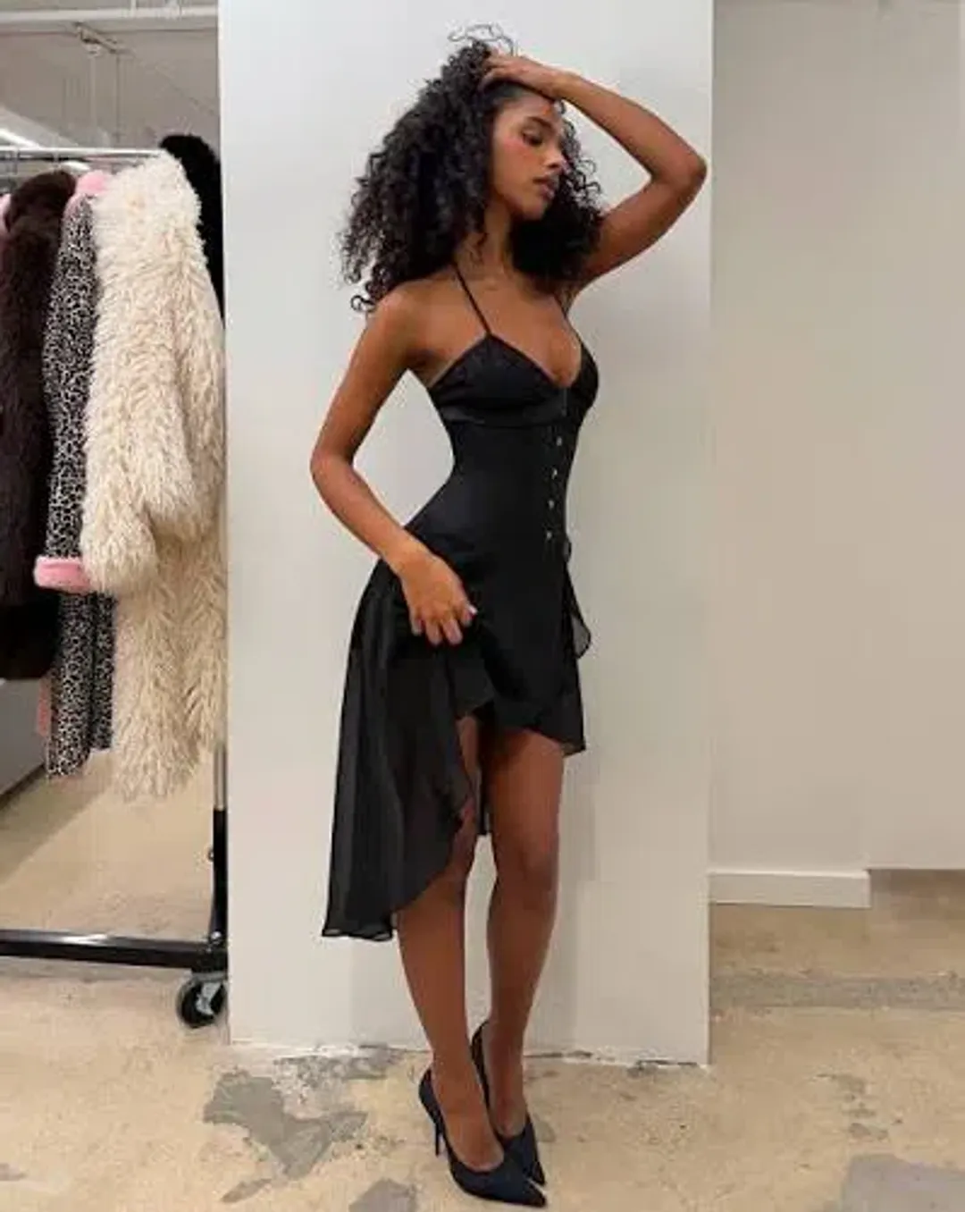 DANIELLE GUIZIO MARINI CORSET DRESS Black XS for rent on The Volte - main image