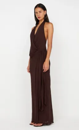 Bec & Bridge Soneva Wrap Maxi Dress Dark Chocolate Size AU 6 for rent on The Volte - image 3