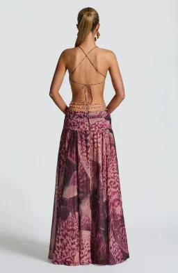 Babyboo - Indianna Maxi Dress - Magenta Orchid Print - Size S for rent on The Volte - image 1