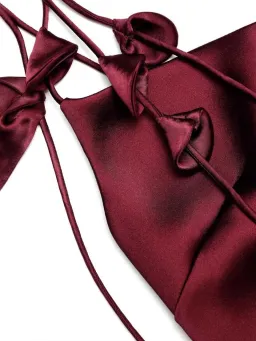 Self Portrait Burgundy Satin Mini Dress - Size XS / 6 for rent on The Volte - image 5