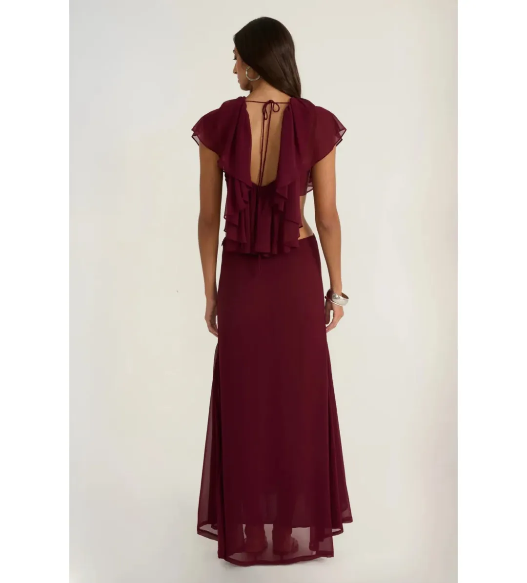 Ance Gria Clover Maxi Set in Burgundy Size 8 for rent on The Volte - main image
