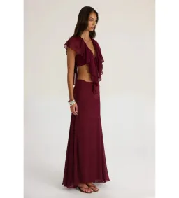 Ance Gria Clover Maxi Set in Burgundy Size 8 for rent on The Volte - image 3