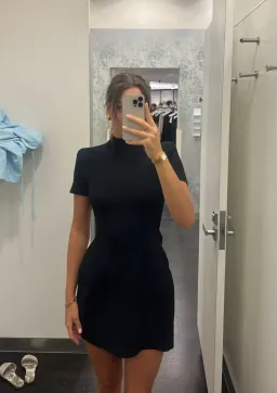 Scanlan Theodore Crepe Knit Peplum Mini Dress for rent on The Volte - image 3