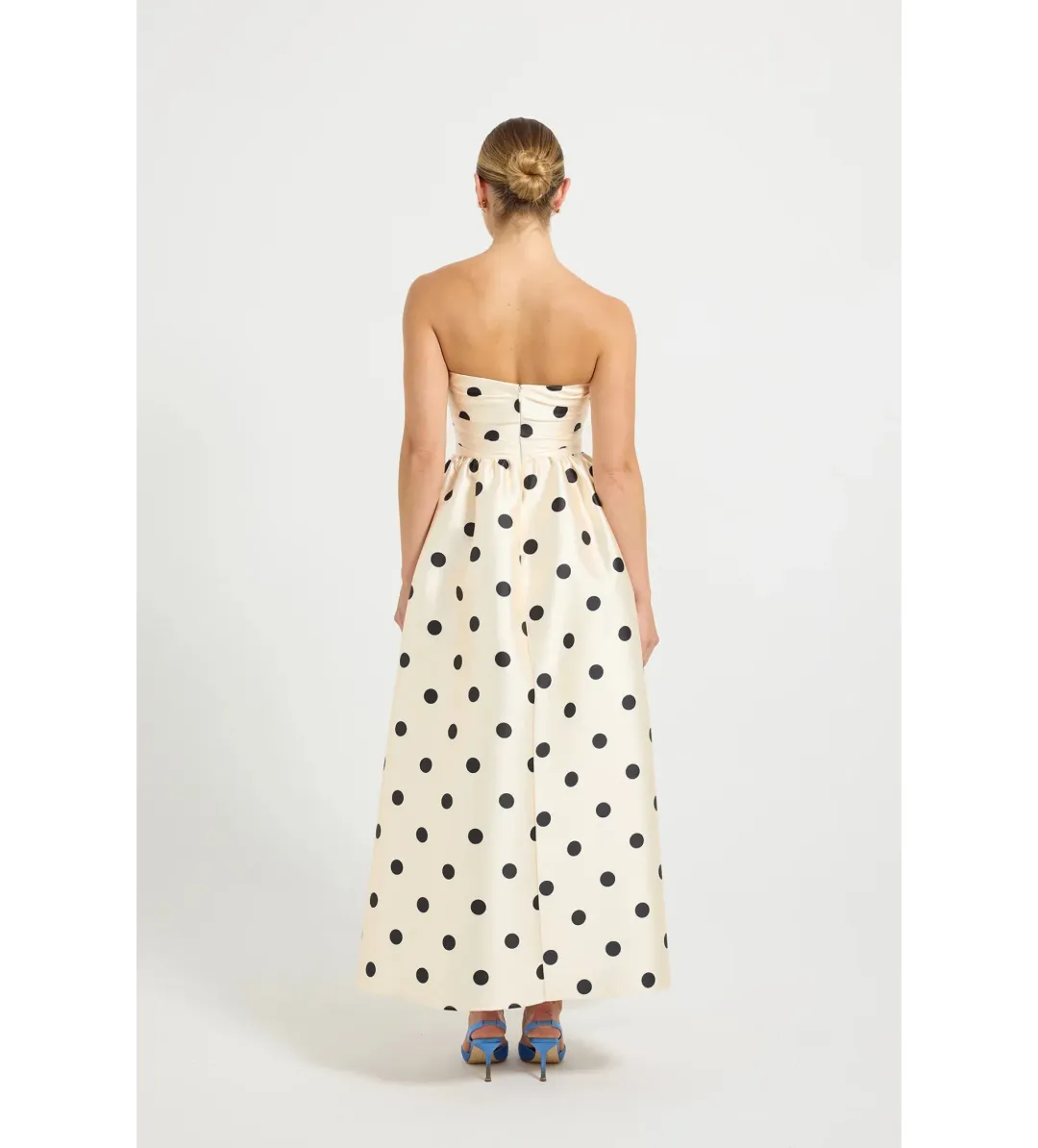 Pasduchas Dottie Strapless Midi Dress Cream Size 10 for rent on The Volte - main image