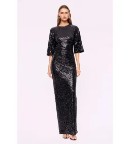 Suboo Ava Sequin Cape Maxi Dress Black Sequin Size M / AU 10 for rent on The Volte - image 1