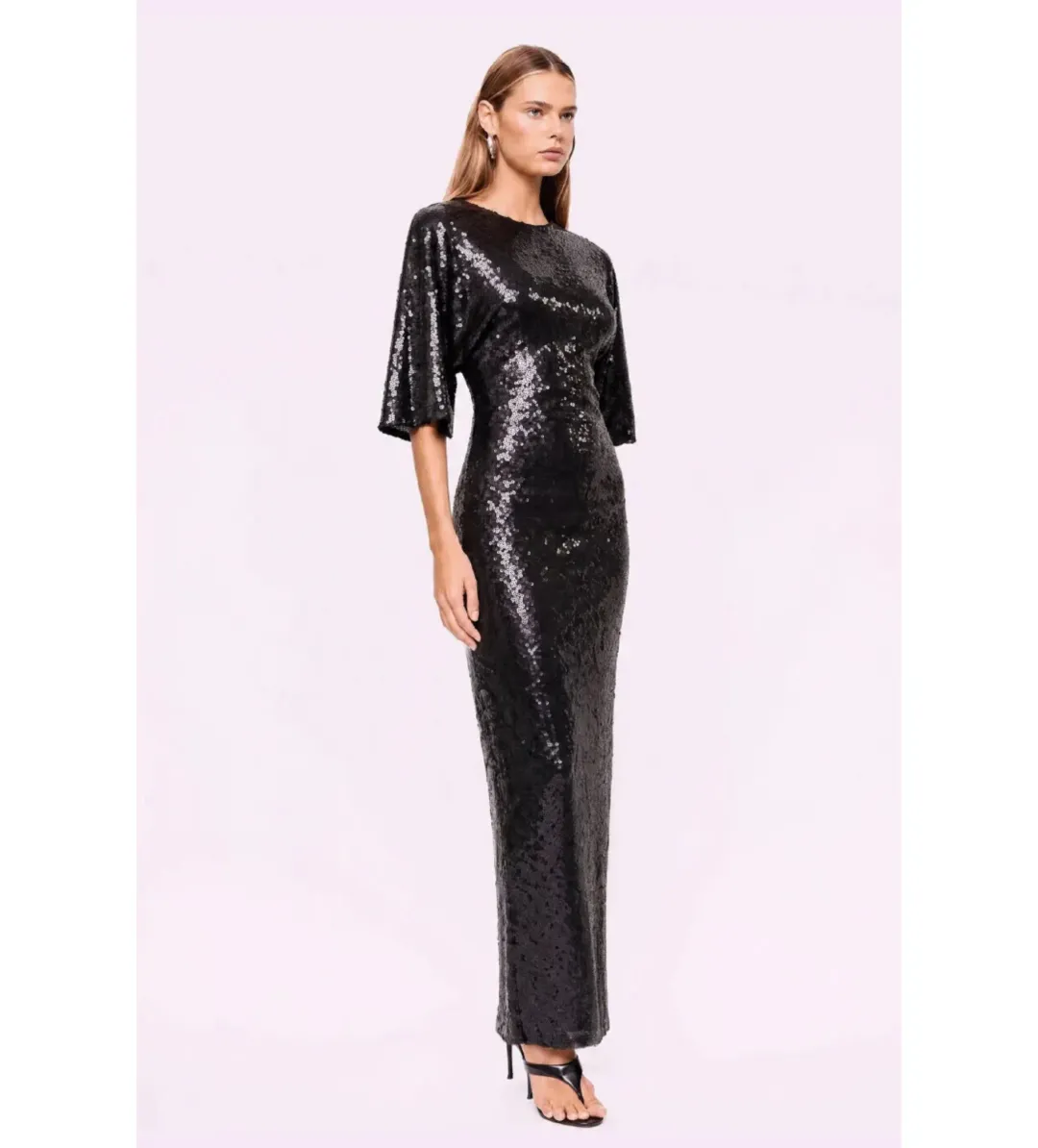 Suboo Ava Sequin Cape Maxi Black Sequin Size L / AU 12 for rent on The Volte - main image