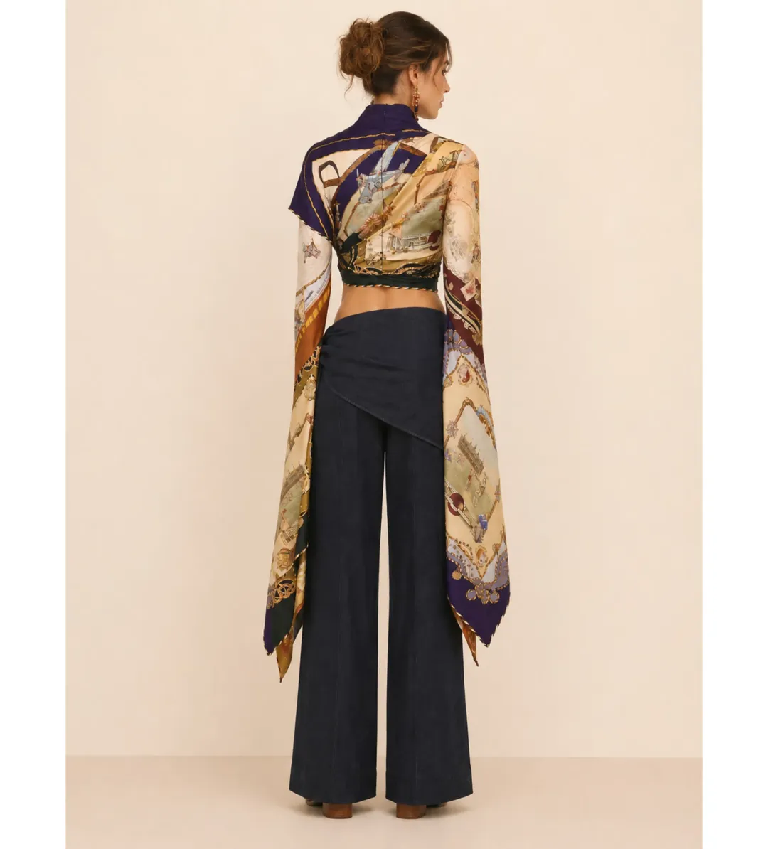 Zimmermann Valiant Draped Scarf Top in Spliced Scarves Size 1/AU10 for rent on The Volte - main image