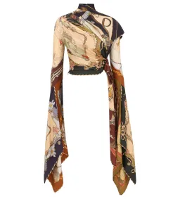 Zimmermann Valiant Draped Scarf Top Print Size 1/AU 10 for rent on The Volte - image 1