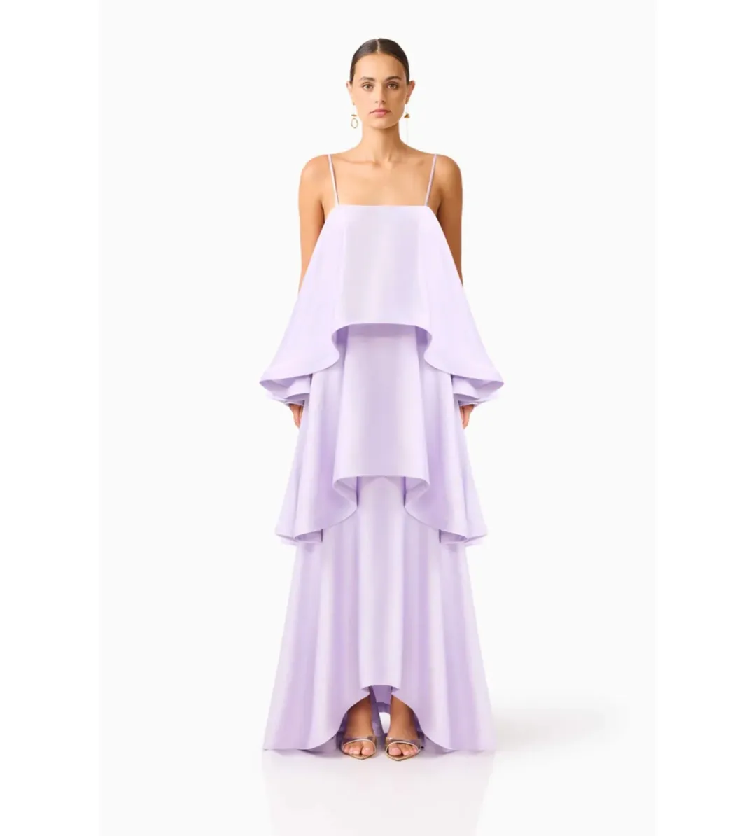 Elliatt Tilly Tiered Maxi Dress in Purple Size S/AU8 for rent on The Volte - main image