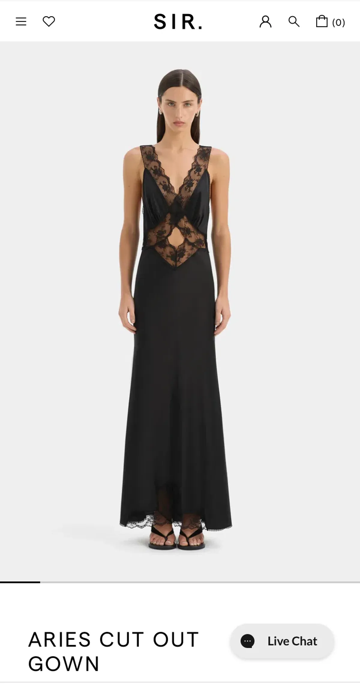 Sir The Label Aries cut out gown black size 0 for rent on The Volte - main image