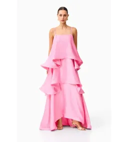 Elliatt Tilly Tiered Maxi Dress in Pink Size M/AU10 for rent on The Volte - image 3