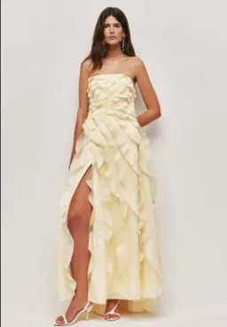 BRAND NEW 💛 Aje ALLAIRIE GOWN in Butter Yellow - Size 14 AU  💛 Ruffled Tiered Maxi Dress  💛 for rent on The Volte - image 5