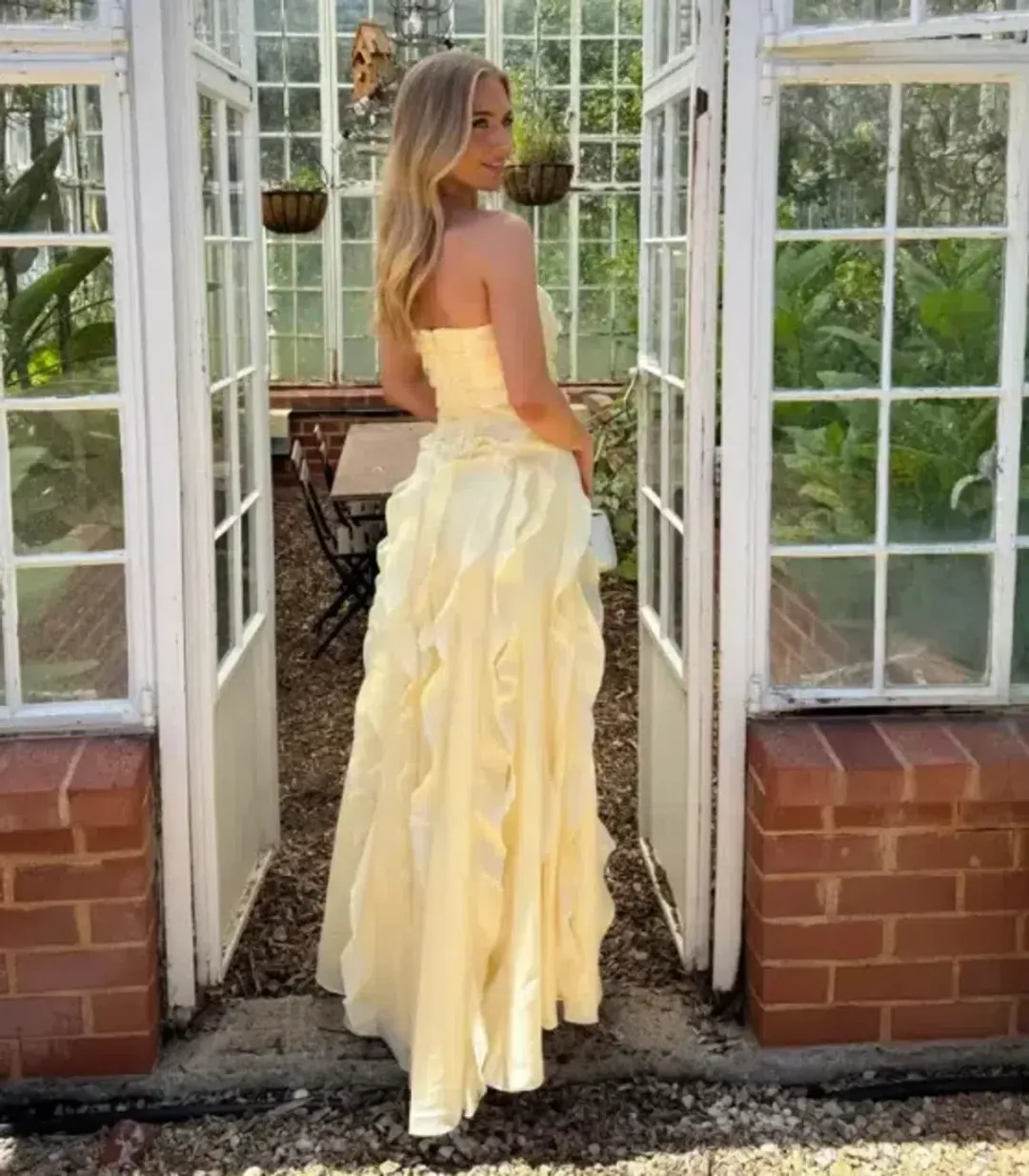 BRAND NEW 💛 Aje ALLAIRIE GOWN in Butter Yellow - Size 14 AU  💛 Ruffled Tiered Maxi Dress  💛 for rent on The Volte - main image