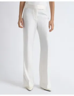 Cue Satin Waistband Straight Leg Pant Size 6 AU Ivory for rent on The Volte - image 1