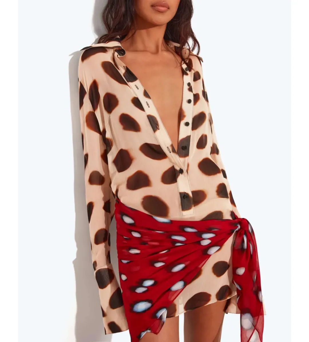 Rat & Boa Nilah Shirt Mini Dress in Animal Print Size XS/AU6 for rent on The Volte - main image