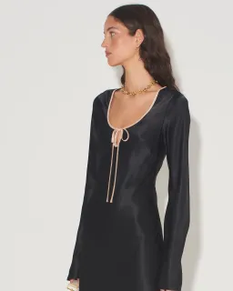 Hansen & Gretel Gwyneth Black long sleeve maxi dress for rent on The Volte - image 4