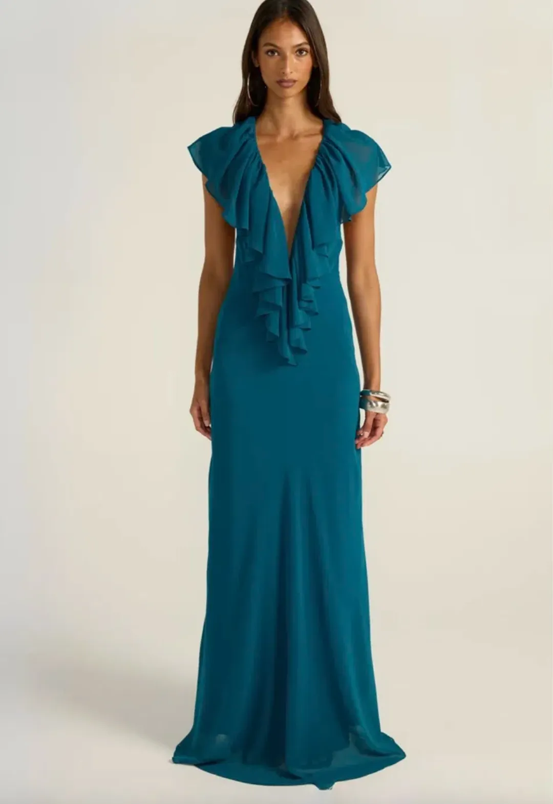 Ancegria, Clover maxi, Teal, size 6, maxi for rent on The Volte - main image