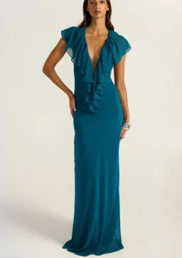 Ancegria, Clover maxi, Teal, size 6, maxi for rent on The Volte - image 3