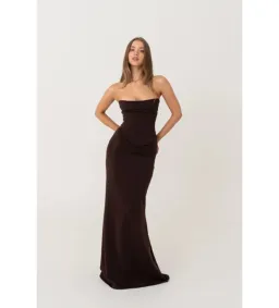 Hntr The Label Louie Gown in Brown Size AU10 for rent on The Volte - image 1