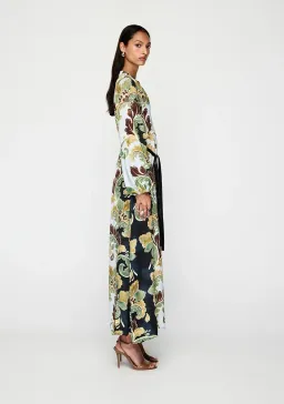 🌻MOS the Label Ivara Midi Dress - Size 12 AU - Satin Floral Green Maxi 🌻 for rent on The Volte - image 2